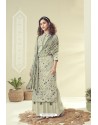 Olive Green Latest Pure Zam Cotton Palazzo Suit