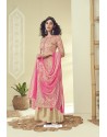 Beige And Pink Latest Pure Zam Cotton Palazzo Suit