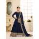 Navy Blue Heavy Designer Party Wear Aanarkali Suit