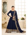 Navy Blue Heavy Designer Party Wear Aanarkali Suit