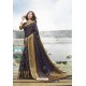 Navy Blue Festive Wear Designer Jacquard Silk Saree