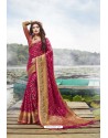 Rani Pink Festive Wear Designer Jacquard Silk Saree