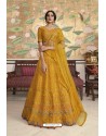 Yellow Barfi Silk And Net Designer Lehenga Choli