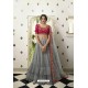 Grey And Pink Net Heavy Designer Lehenga Choli