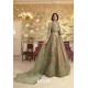 Olive Green Jacquard And Net Designer Lehenga Choli