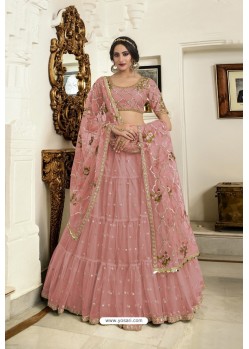 Pink Net Designer Lehenga Choli