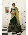 Dark Green Barfi Silk Designer Lehenga Choli