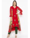 Red Designer Georgette Party Wear Kurti