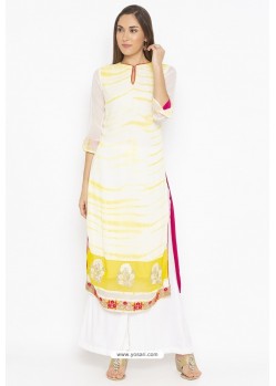 Off White Designer Georgette Party Wear Kurti