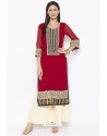 Maroon Designer Georgette Party Wear Kurti