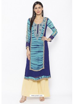 Latest Blue Designer Georgette Party Wear Kurti