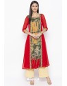 Fancy Red Designer Georgette Party Wear Kurti