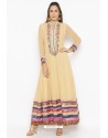 Light Beige Designer Georgette Party Wear Kurti