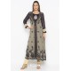 Fashionable Beige And Navy Net Party Wear Kurti