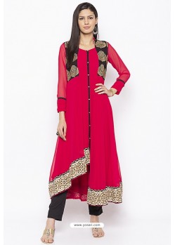 Crimson Designer Georgette Party Wear Kurti