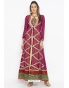 Purple And Cream Designer Georgette Party Wear Kurti