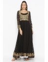 Black Designer Embroidered Net Party Wear Kurti