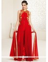 Imperial Net Red Zari Work Designer Salwar Suit