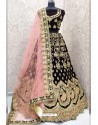 Purple Designer Velvet Wedding Wear Lehenga Choli