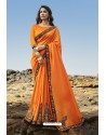 Orange Party Wear Soft Art Silk Saree