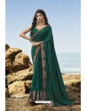 Teal Green Party Wear Soft Art Silk Saree