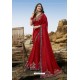 Red Party Wear Soft Art Silk Saree