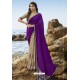 Purple And Beige Party Wear Soft Art Silk Saree