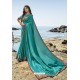 Turquoise Blue Party Wear Soft Art Silk Saree