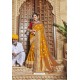 Mustard Designer Satin Jacquard Silk Saree