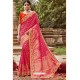 Rani Pink Classic Wear Jacquard Silk Designer Saree