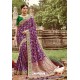 Purple Classic Wear Jacquard Silk Designer Saree