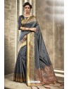 Black Designer Party Wear Jacquard Silk Saree