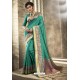 Dark Green Designer Party Wear Jacquard Silk Saree