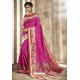 Rani Pink Designer Party Wear Jacquard Silk Saree