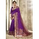 Purple Designer Party Wear Jacquard Silk Saree