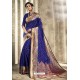 Navy Blue Designer Party Wear Jacquard Silk Saree