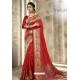 Red Designer Party Wear Jacquard Silk Saree