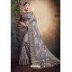 Grey Span Cotton Digital Printed Party Wear Saree