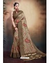 Light Brown Span Cotton Digital Printed Party Wear Saree