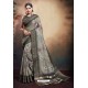 Taupe Span Cotton Digital Printed Party Wear Saree