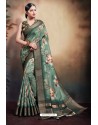 Mehendi Span Cotton Digital Printed Party Wear Saree