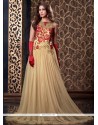 Lavish Resham Work Cream Floor Length Anarkali Suit