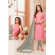 Light Pink And Grey Modal Silk Designer Churidar Suit