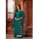 Teal Green Pure Zam Cotton Party Wear Palazzo Suit