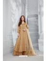 Camel Heavy Chanderi Silk Designer Palazzo Suit