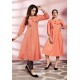 Peach Designer Party Wear Readymade Kurti