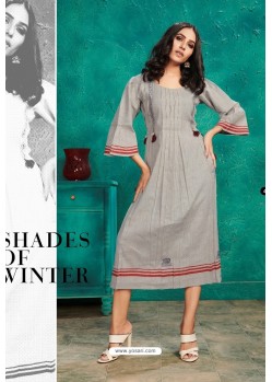 Grey Designer Party Wear Readymade Kurti