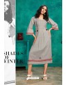 Grey Designer Party Wear Readymade Kurti