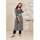 Dark Grey Designer Party Wear Readymade Kurti