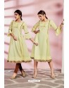 Light Yellow Designer Party Wear Readymade Kurti